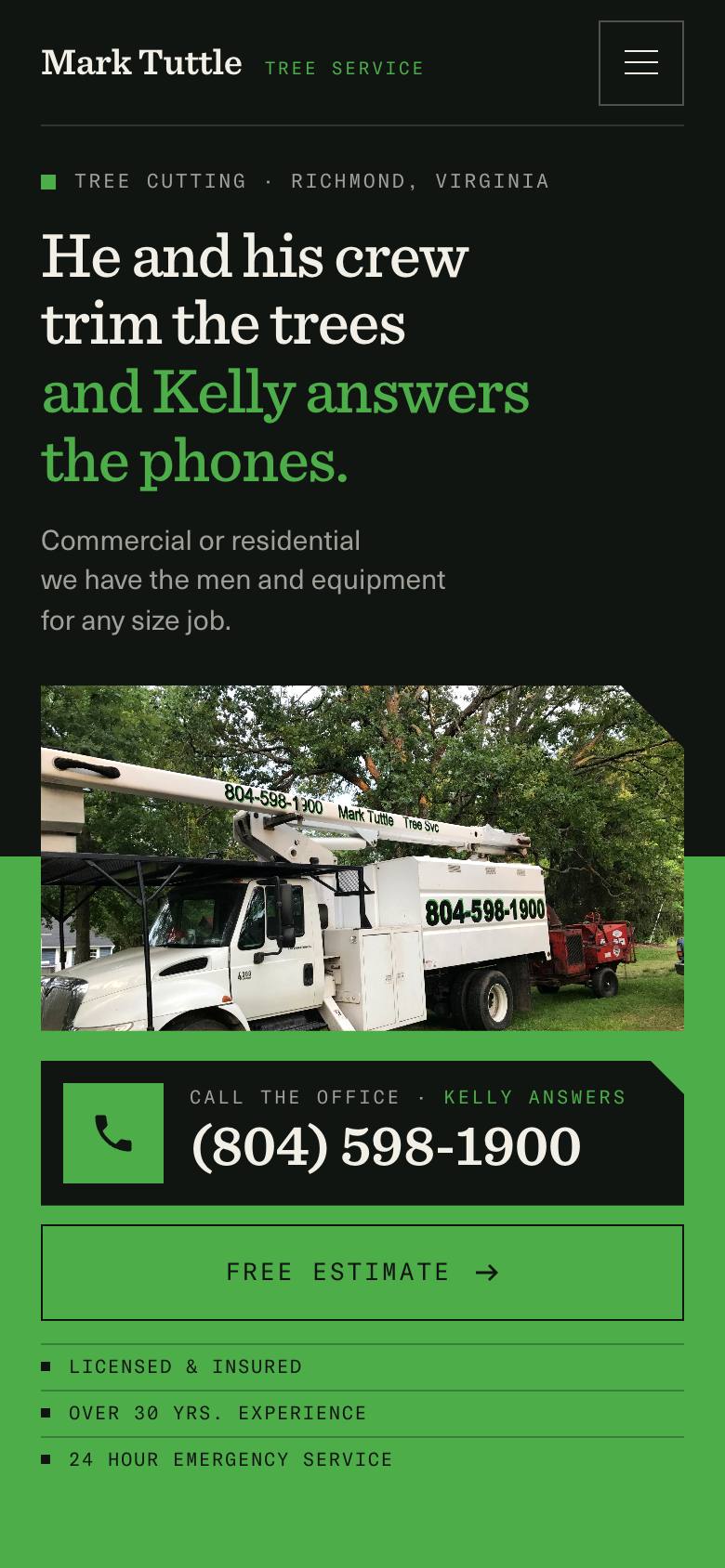 The new homepage on a phone